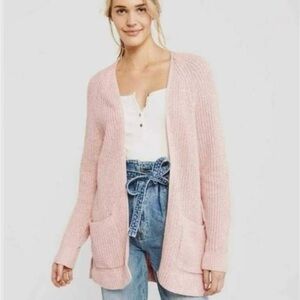 Abercrombie & Fitch Cotton blend pink slouch cardigan